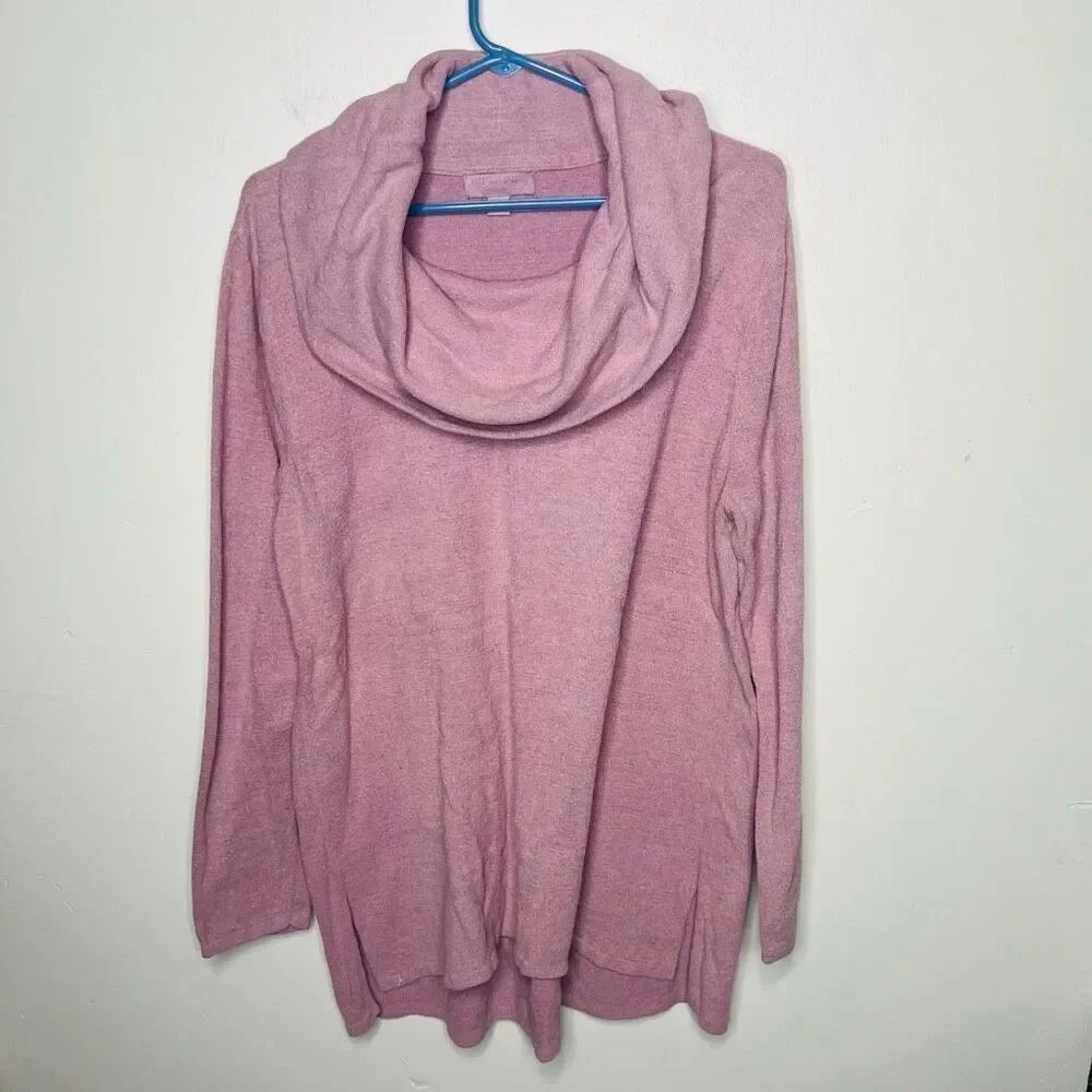 Barefoot Dreams Cozychic Ultra Lite Cowl Neck Top Pink Sz XL